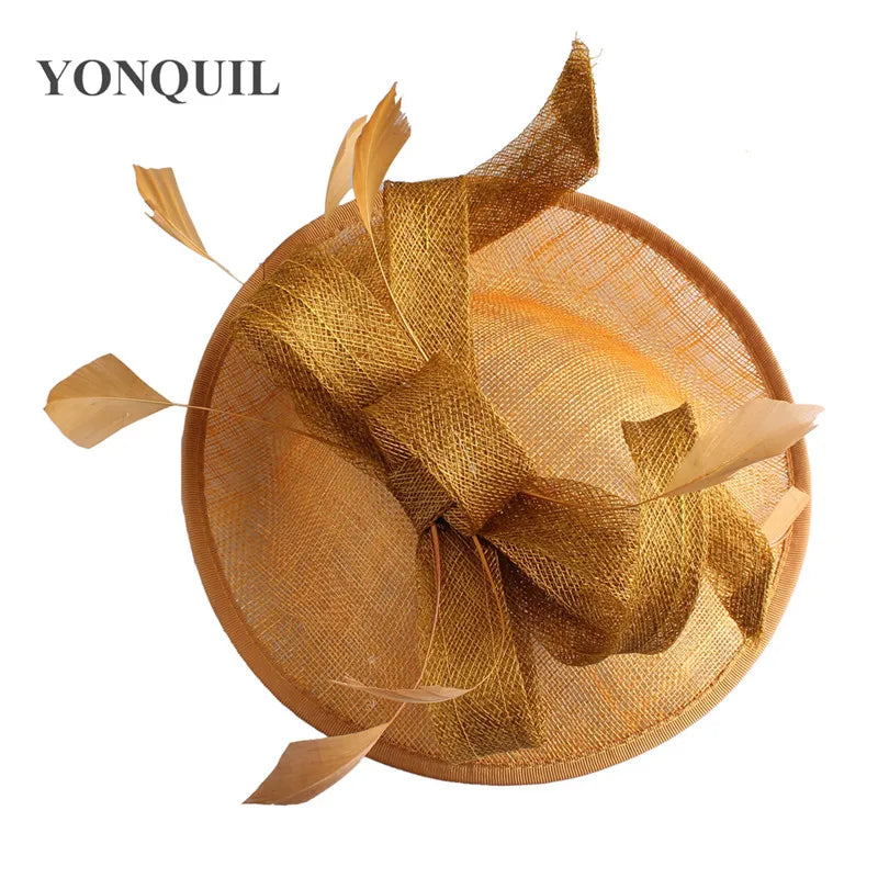 Graceful women’s wedding hat in soft pastel tones, elegantly crafted for a luxurious touch at special occasions.