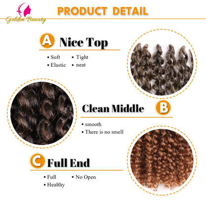 Luxury packaging of Golden Beauty Afro Kinky Twist Crochet Hair Extensions, emphasising the premium quality and stunning ombre aesthetic.