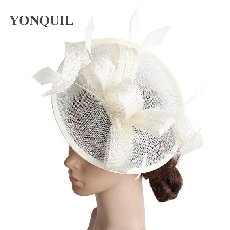 Luxurious bridal hat with headband, ideal for weddings and parties, showcasing exquisite craftsmanship.