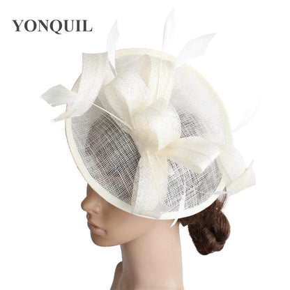 Luxurious bridal hat with headband, ideal for weddings and parties, showcasing exquisite craftsmanship.