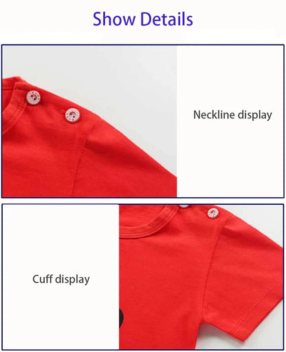 Elegant unisex kids summer clothing set featuring a high-quality cotton T-shirt and stylish shorts for boys and girls aged 1-3 years.