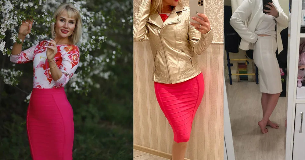 Versatile outfit combination featuring HQBORY High Waist Pencil Skirt, perfect for all-season luxury fashion in a minimalist style.