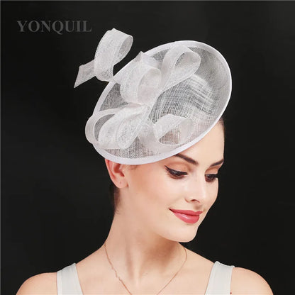 Chic Women's Derby Fascinator Hat adorned with delicate lace and flowers, ideal accessory for upscale parties and church functions.