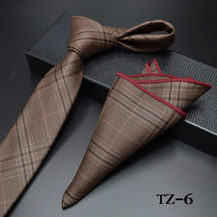 Sophisticated navy red tie set including a stylish pocket square, ideal for upscale parties.