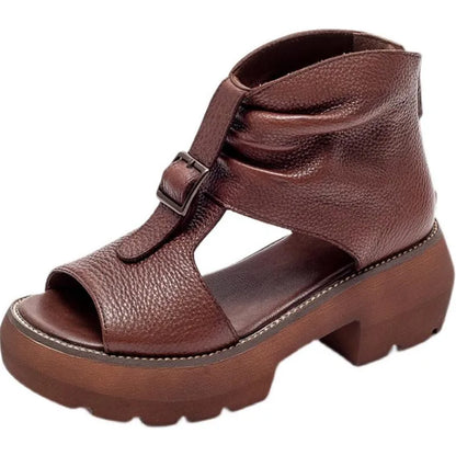 Exquisite Gladiator Sandals for Women, featuring a chic zip closure and luxurious cow suede lining.