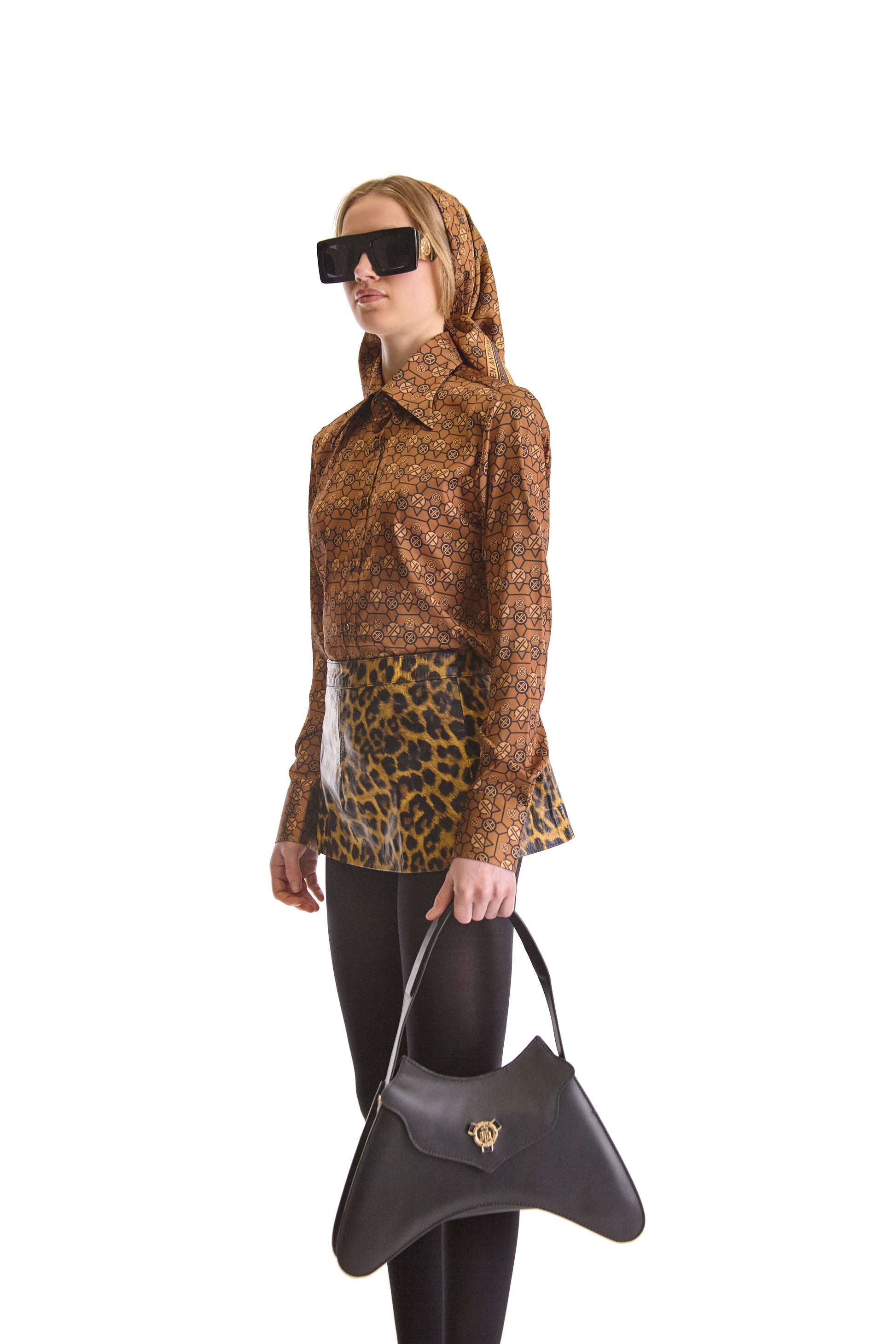 Luxury tailored fit monogram print shirt with geometric pattern, showcasing elegant detailing and crafted in Italy, perfect for stylish formal wear.