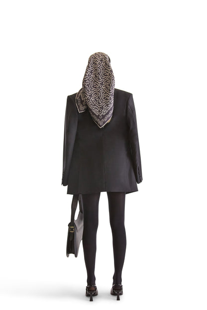 Luxurious Helen Anthony 100% twill silk monogram initial scarf, featuring elegant initials and logo, dimensions 90 x 90 cm, made in Italy, perfect for sophisticated styling.