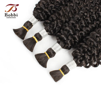 Chic and voluminous jerry curly human hair bundle, made from high-quality Indian Remy, perfect for luxurious braids.