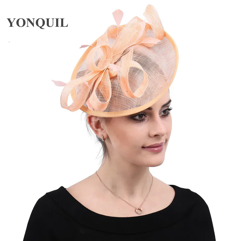 Stylish women's cocktail hat in a classic design, showcasing the elegance of linen material, perfect for race day and formal events.