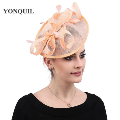 Stylish women's cocktail hat in a classic design, showcasing the elegance of linen material, perfect for race day and formal events.