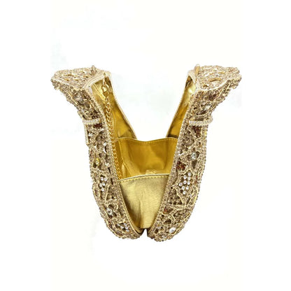 Stylish minaudière evening bag for women, featuring a sophisticated design and metallic finish suitable for upscale occasions.