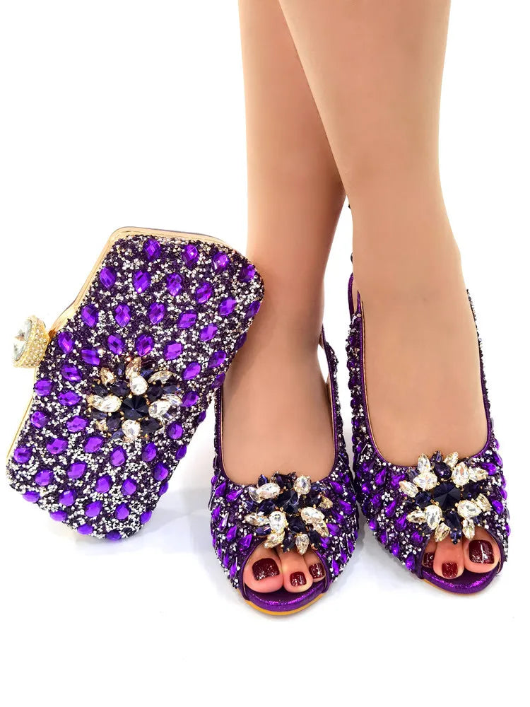 Stylish blue handbag made from Italian leather, designed to match high-end blue pump shoes.