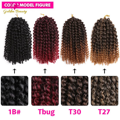Elegant 12-inch Ombre Afro Kinky Twist Crochet Braids, crafted from low temperature synthetic fibre, perfect for stylish hair transformations.