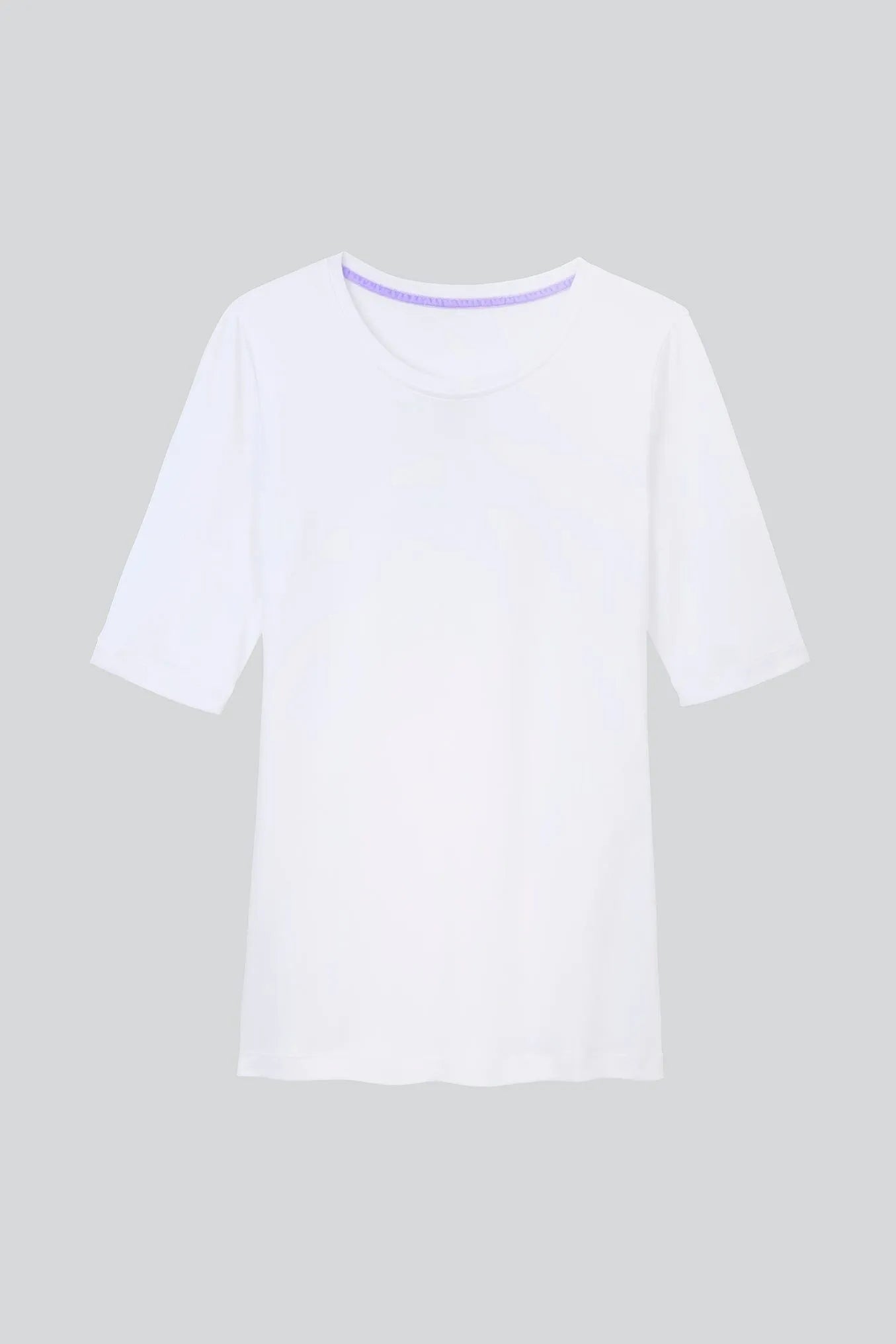 Women's luxurious half sleeve cotton modal blend crew neck t-shirt in elegant design, perfect for casual or upscale wear.
