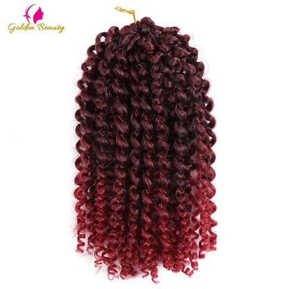 Elegant 12 inch Ombre Afro Kinky Twist Crochet Braids, a stunning addition by Golden Beauty, featuring rich colour transitions and beautiful texture for instant style.
