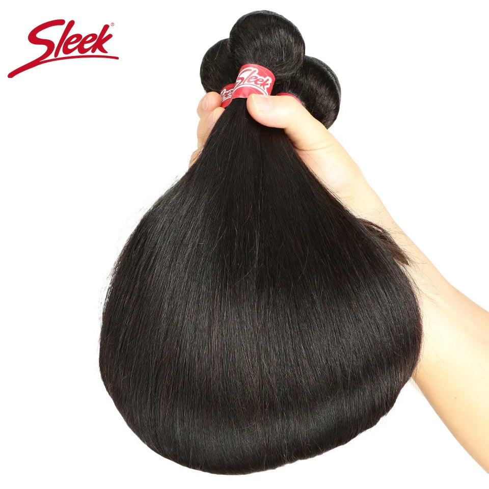 Luxurious Remy Brazilian straight hair bundles showcasing a silky texture, perfect for weaving hairstyles, highlighting premium quality human hair extensions.