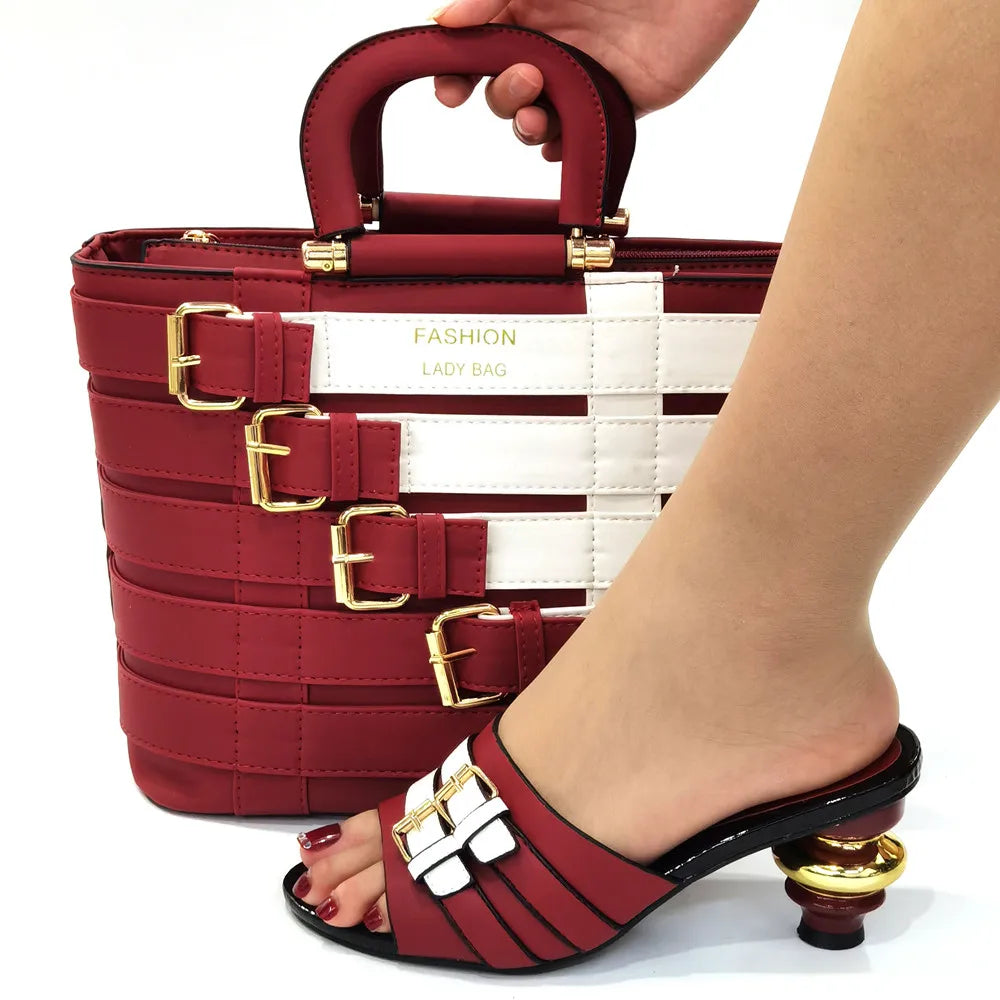 Fashion-forward Nigerian women's shoe set including a beautiful handbag, perfect for upscale summer occasions.