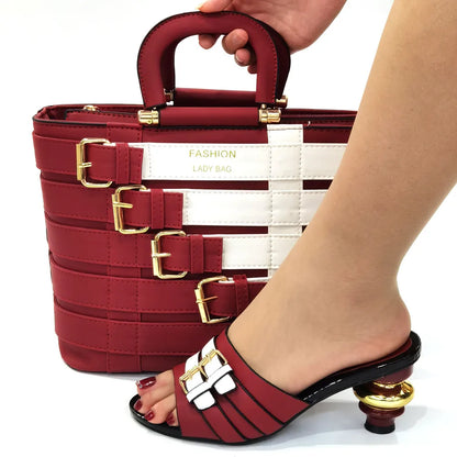 Fashion-forward Nigerian women's shoe set including a beautiful handbag, perfect for upscale summer occasions.