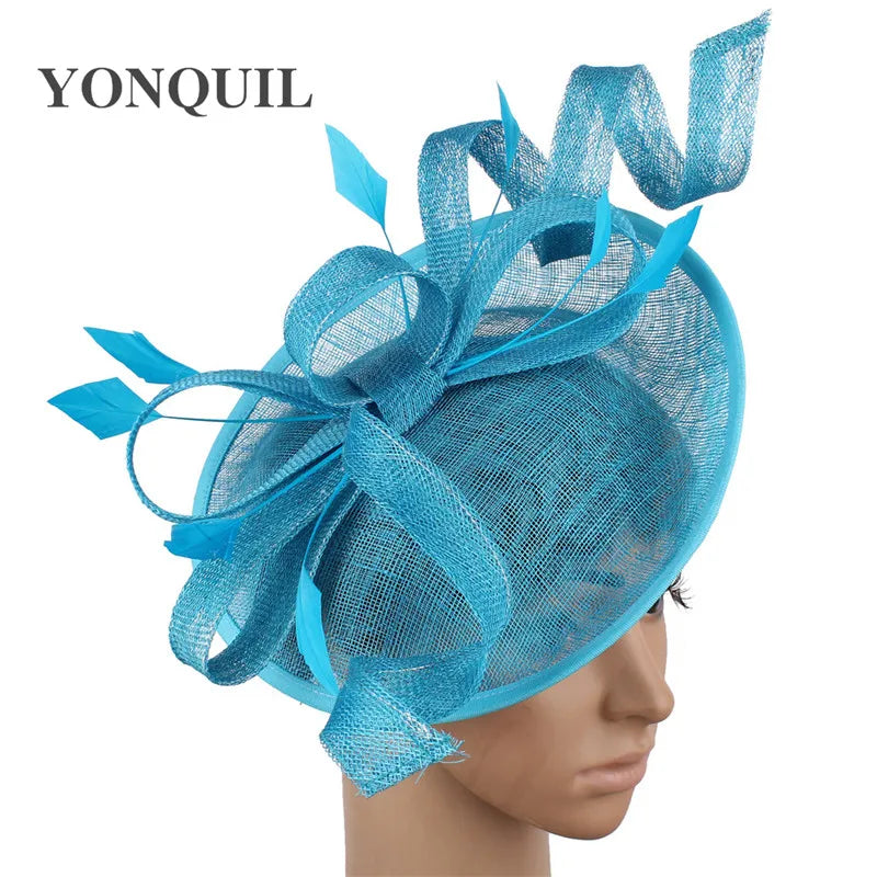 Luxury Sinamay Fascinator Hat with elegant detailing, perfect for enhancing one's outfit at extravagant weddings or race days.