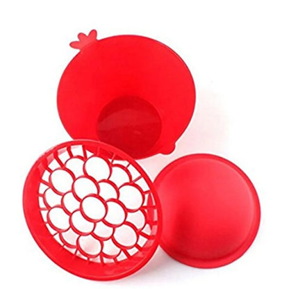 Sophisticated red pomegranate peeler set, including versatile tools for effortless seed removal, blending practicality with a stylish design for the discerning home chef.