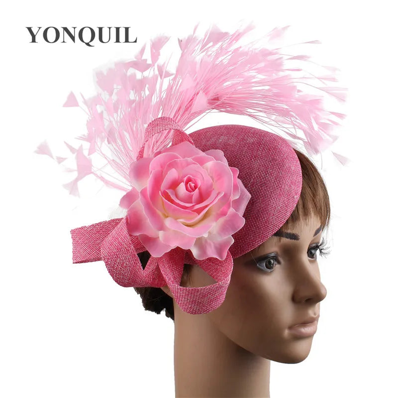 Elegant yellow fedora fascinator hat crafted from luxurious polyester, perfect for weddings and special occasions.