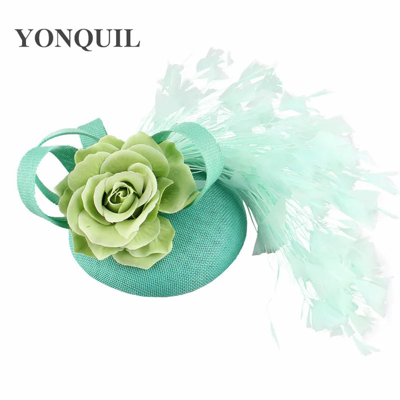 Elegant yellow fedora fascinator hat showcased in a luxurious setting, perfect for weddings and tea parties.