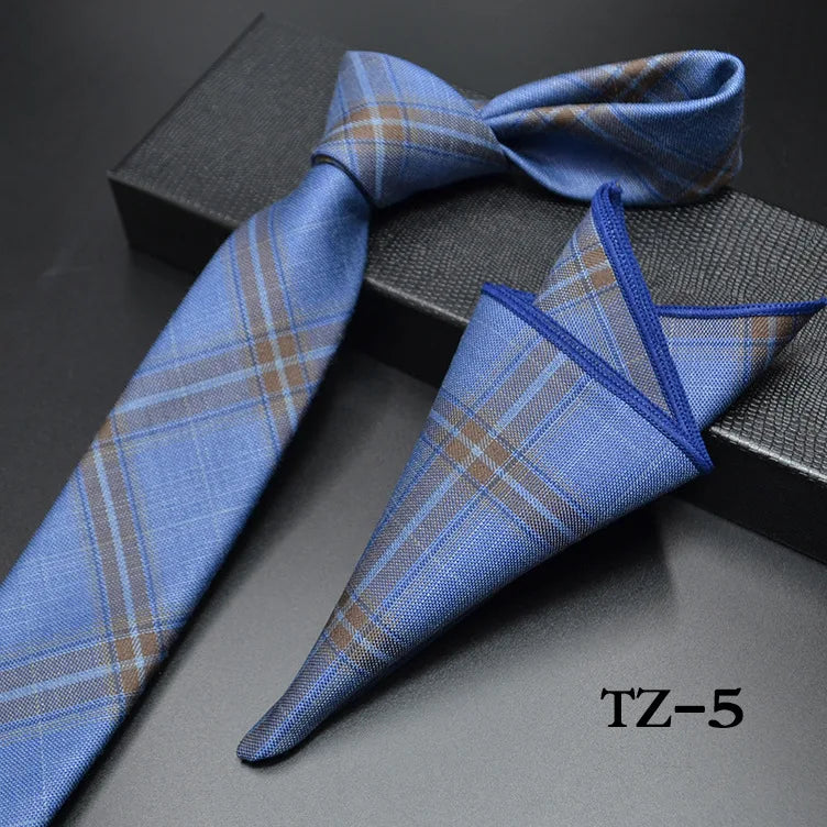 Stylish men's slim necktie with pocket square in navy and red floral paisley design, perfect for adding elegance to any outfit.