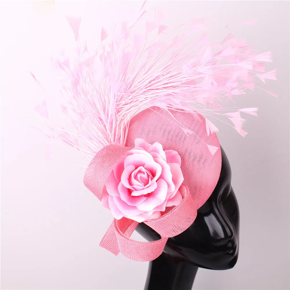 Collection of vibrant fascinators, including the luxurious yellow fedora hat, showcasing fashion-forward milinery choices suitable for any formal occasion.