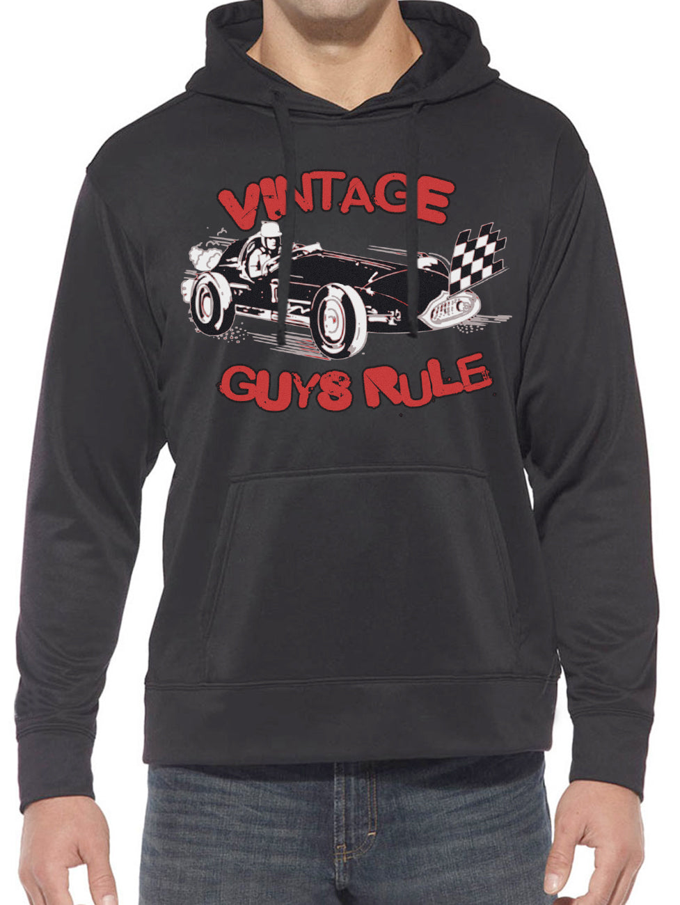 Vintage Guys Rule Racer Hoodie - Premium 80% Cotton, Kangaroo Pocket, Eco-Friendly Production