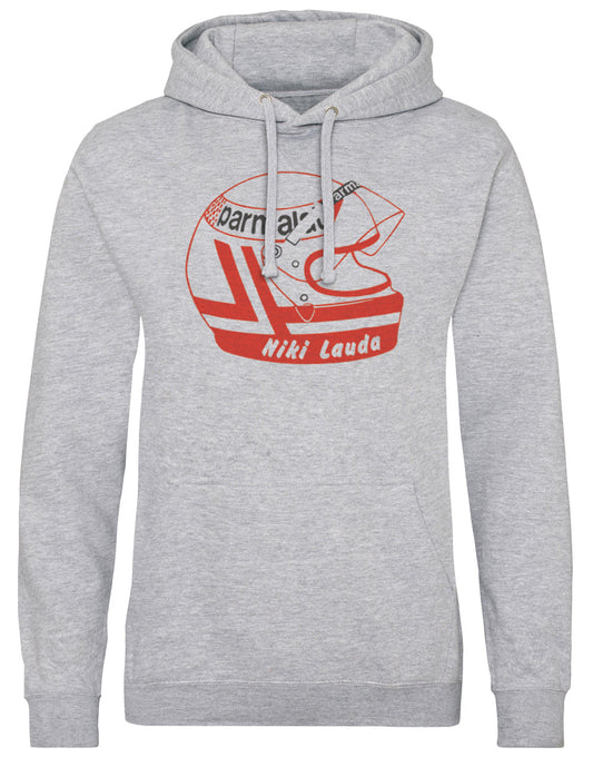 Niki Lauda Classic Helmet Hoodie - Premium Vintage Motorsport Design, 80% Cotton, 20% Polyester