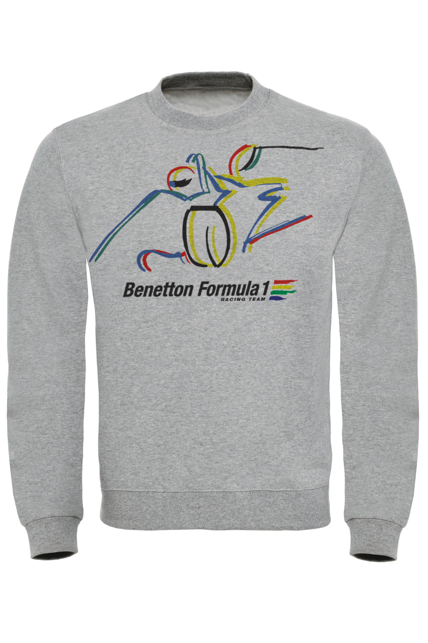 Benetton F1 Racing Team Retro Sketch Sweatshirt - Iconic Motorsport Heritage, Premium Comfort