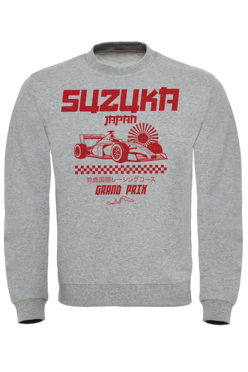 Vintage Suzuka Japanese Grand Prix Sweatshirt - Classic Figure-Eight Circuit Map Design