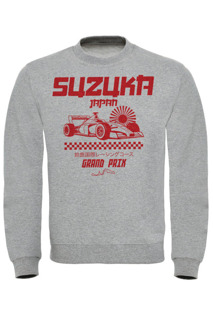 Vintage Suzuka Japanese Grand Prix Sweatshirt - Classic Figure-Eight Circuit Map Design