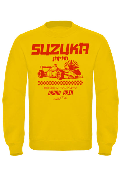 Vintage Suzuka Japanese Grand Prix Sweatshirt - Classic Figure-Eight Circuit Map Design