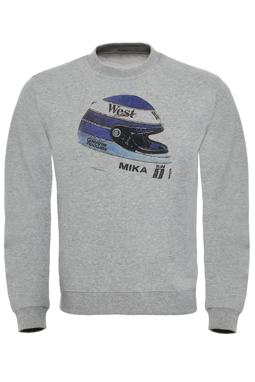 Mika Häkkinen Race Helmet Sweatshirt - Retro Inspired Design, Premium Quality, Iconic Motorsport Tribute