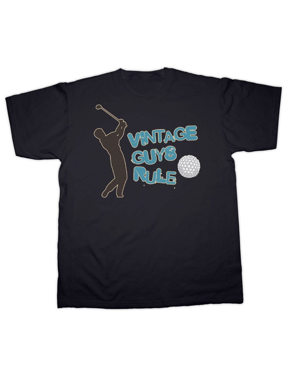 Vintage Guys Rule Golf T-Shirt – Premium Quality 100% Cotton, Contemporary Fit, Soft Feel