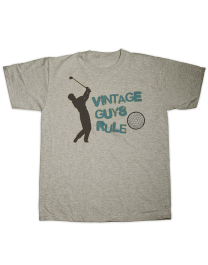 Vintage Guys Rule Golf T-Shirt – Premium Quality 100% Cotton, Contemporary Fit, Soft Feel