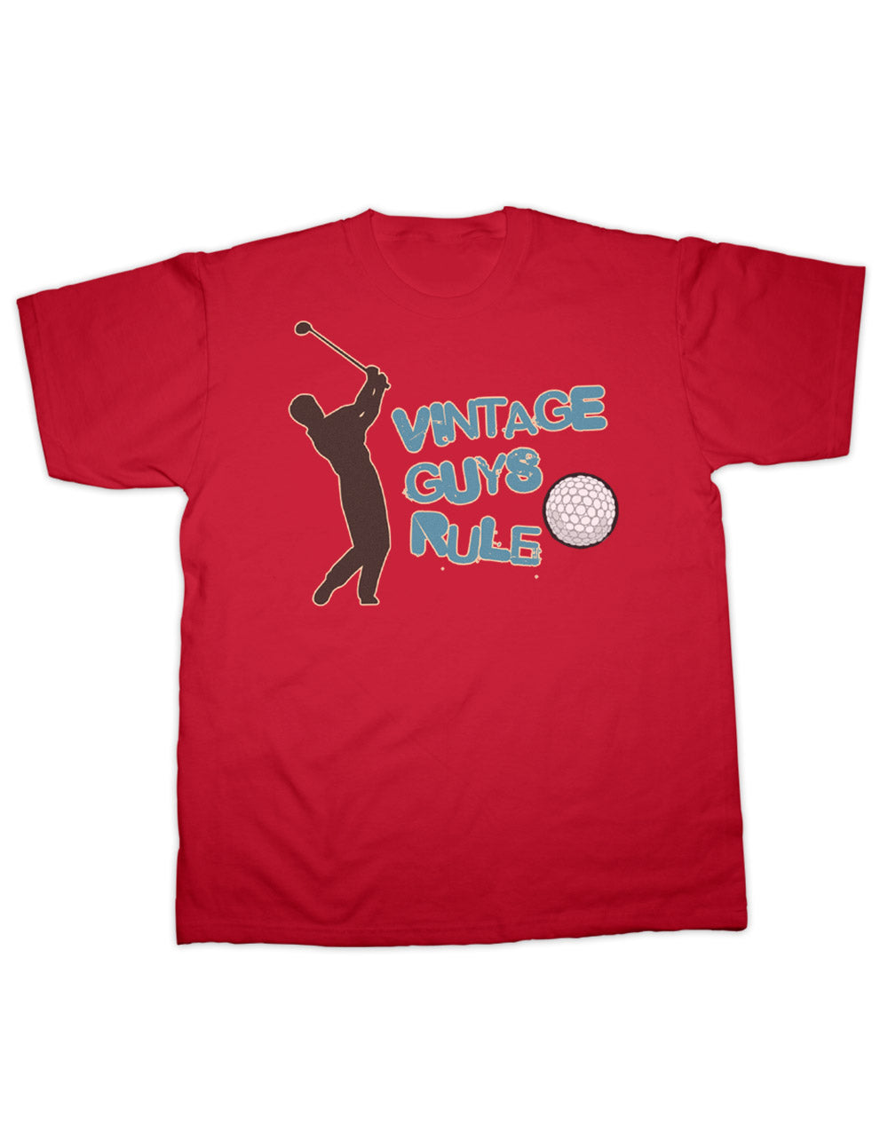 Vintage Guys Rule Golf T-Shirt – Premium Quality 100% Cotton, Contemporary Fit, Soft Feel