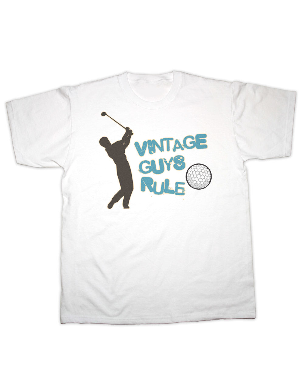 Vintage Guys Rule Golf T-Shirt – Premium Quality 100% Cotton, Contemporary Fit, Soft Feel