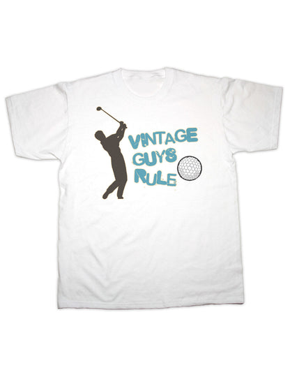 Vintage Guys Rule Golf T-Shirt – Premium Quality 100% Cotton, Contemporary Fit, Soft Feel