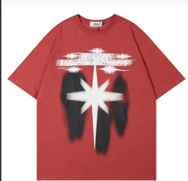 Starglow Men's Celestial Printed Tee by Dazzling Dreams Studio, featuring glow-in-the-dark fabric for a striking stylish appearance.