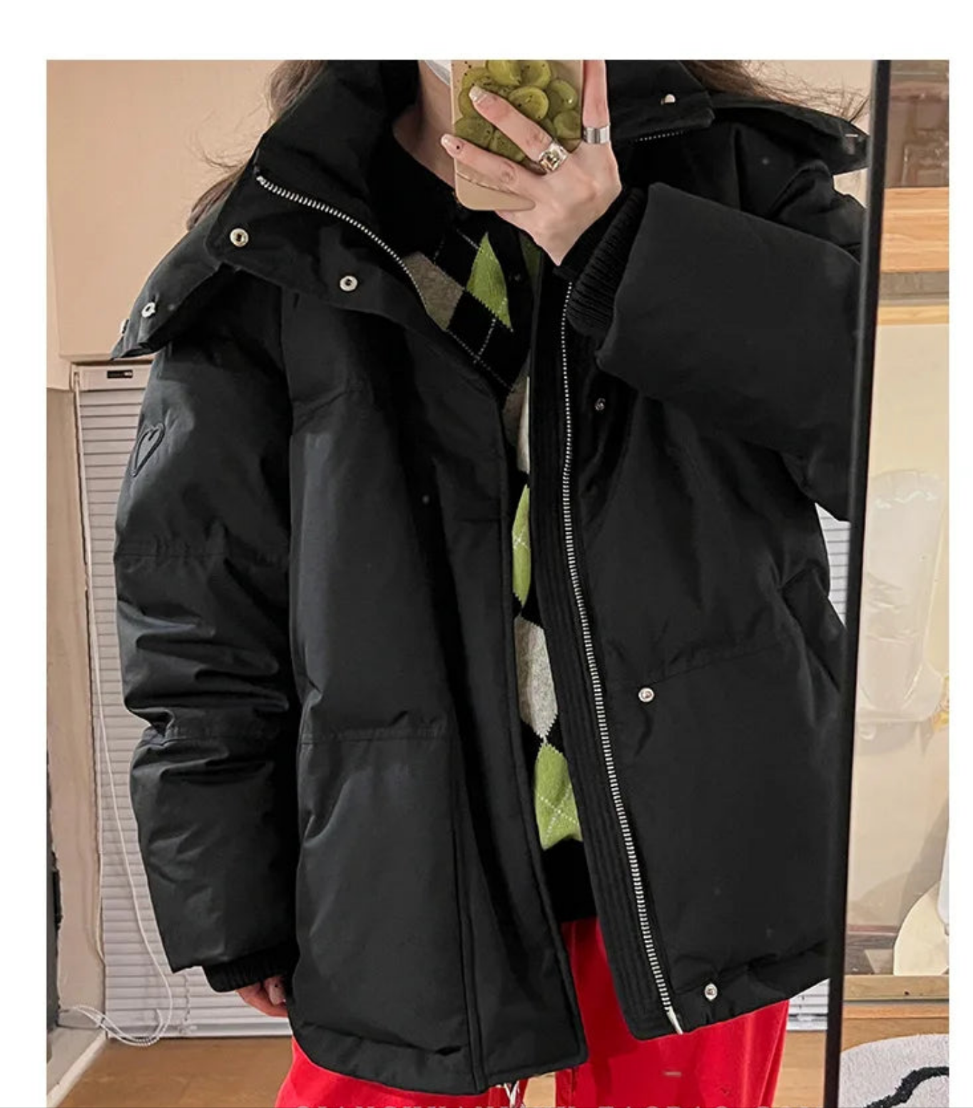 Luxury women's thick warm hooded down cotton jacket in solid design, showcasing comfort and warmth for winter with convenient pockets.