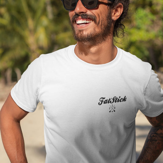 Eco-Friendly Unisex South Coast Lifestyle T-Shirt in soft cotton, featuring a luxurious raised flock logo, perfect for casual elegance.