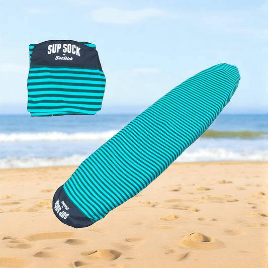 Lightweight and stylish SUP Sock Paddle Board Cover featuring a protective nose cover, ideal for safeguarding premium boards from scratches and sun damage.