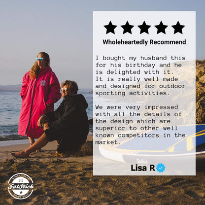 Detail of the adjustable cuffs on the FatWrap changing robe, combining practicality with luxury for an elevated outdoor experience.