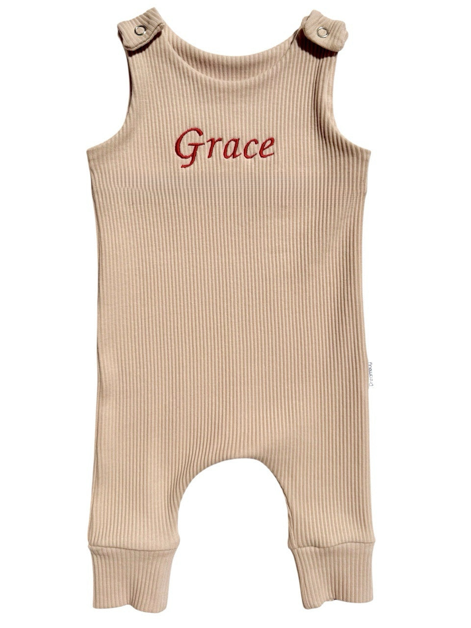 Luxury personalised baby dungarees romper from DreamBuy, crafted from soft cotton for comfort, suitable for infant boys and girls aged 0-3 years.
