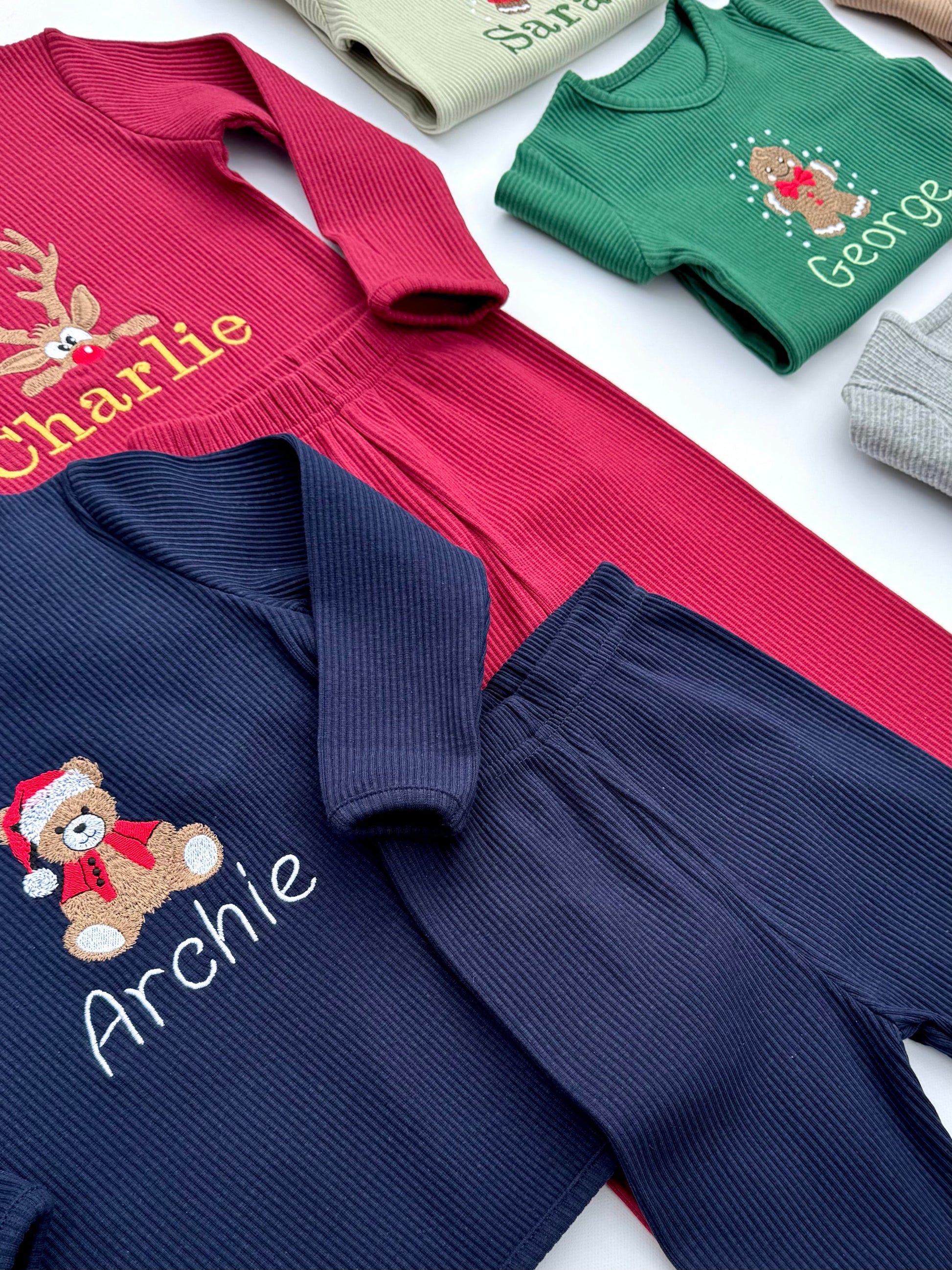 DreamBuy's exquisite Personalized Christmas Lounge Set displayed in a festive setting, exemplifying comfort and style for magical holiday gatherings.