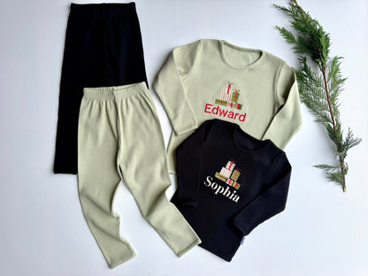 Customisable Christmas Lounge Set by DreamBuy, highlighting easy care instructions and versatile wear options for a luxurious holiday experience.