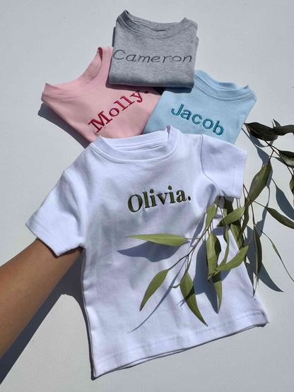 Charming personalised kids summer t-shirt by DreamBuy, ideal for beach outings and stylish family matching outfits.
