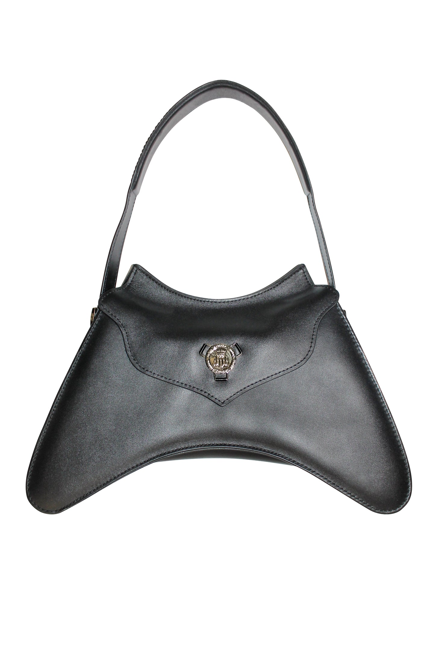 Exclusive Helen Anthony Monogram Small Leather Shoulder Bag with Gold Hardware, crafted from luxurious calfskin leather.